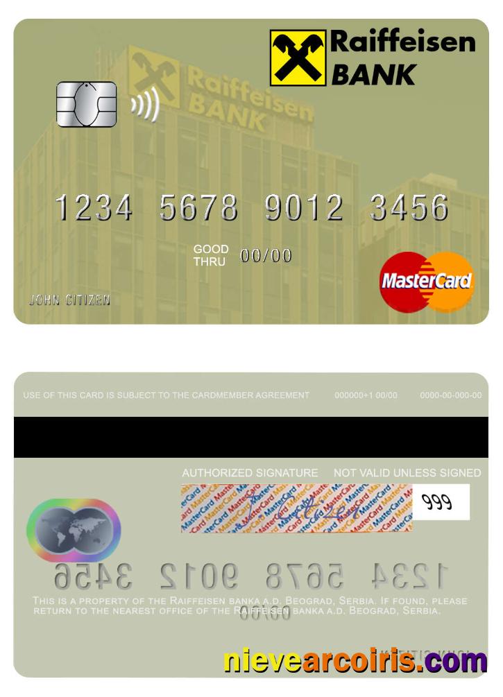 Serbia Raiffeisen banka a.d. Beograd mastercard